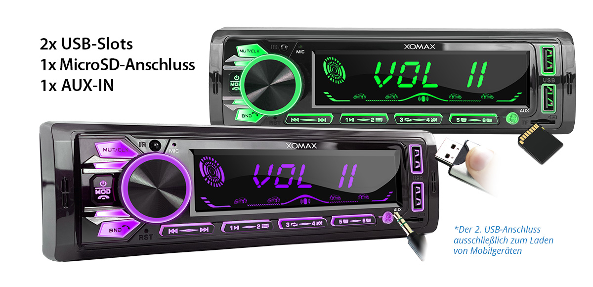 VORDON Autoradio mit Bluetooth-Freisprecheinrichtung, 1 Din MP3/FM,  SD/AUX/2USB